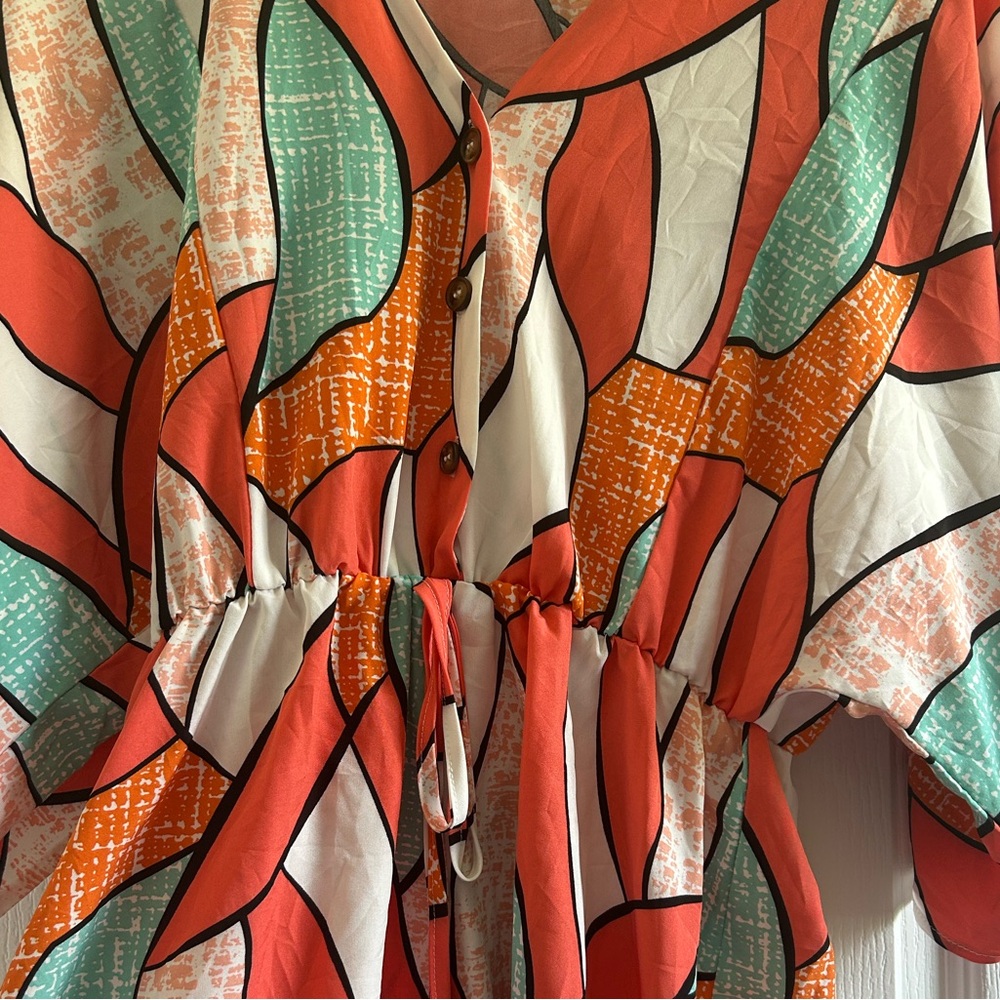 SHEIN Colorful Abstract Patterned Romper - Picture 2 of 4